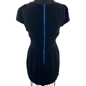 SANDRO Paris Black Lace Mini Staple Dress Blue Back Zipper Detail Dress Size 2